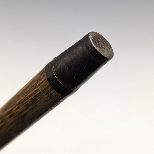 1922 British Antique Gentleman's Walking Stick, Brown Handle, Pure Silver Decoration, Curved Handle, 92cm